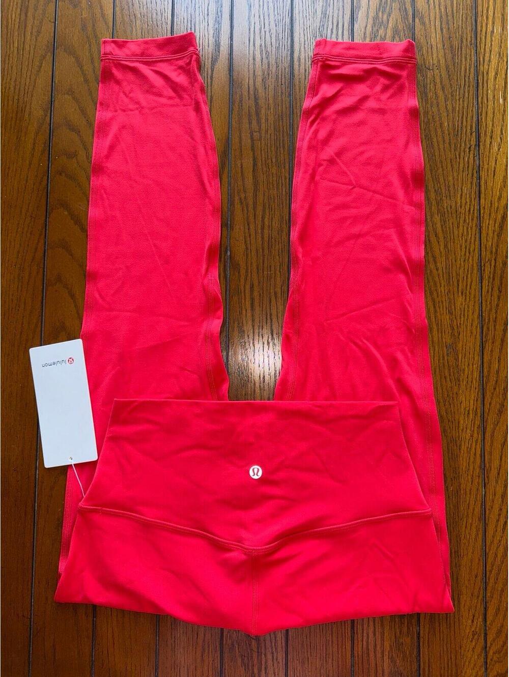Lululemon Align High Rise 25” Double Lined, Lulu Red Size 8 NWT
